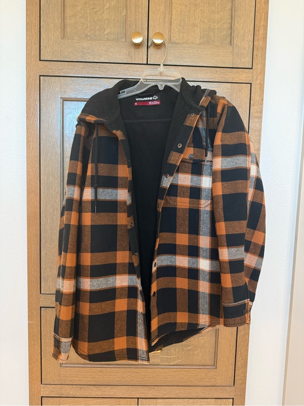 Men’s small Wolverine Hooded Plaid Shirt Jacket
